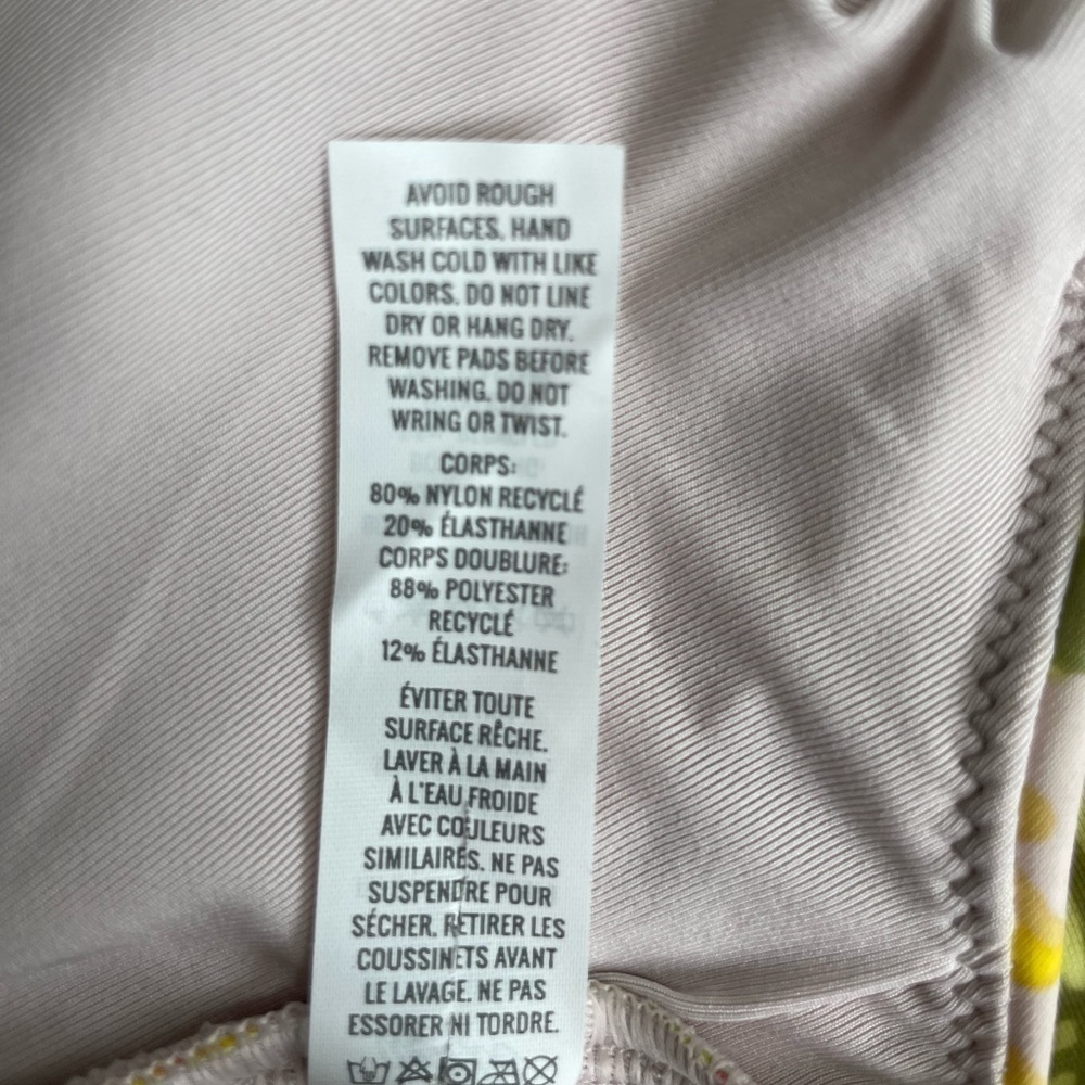 AERIE Scoop Neck Floral Ruffle Shoulder Bikini Top New With Tags - Picture 6 of 9